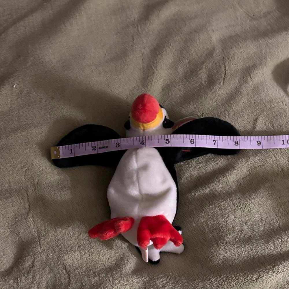 Ty Puffin Plush Toy in Black, White, and Red